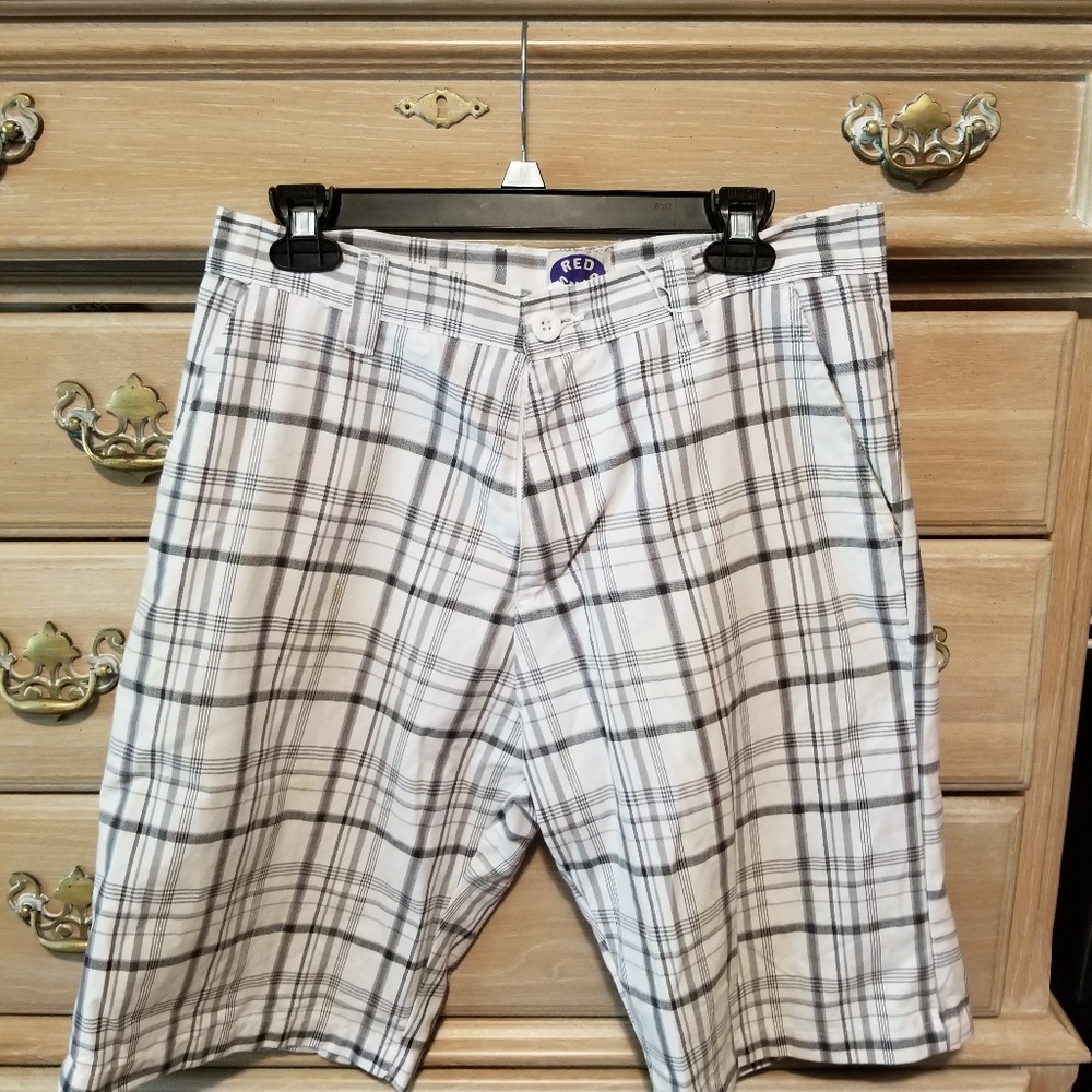 Red Snap Madras Men's Plaid Shorts